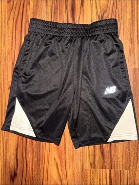 New Balance Black Athletic Shorts with White Panels